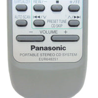 Panasonic EUR648251 Pre-Owned Portable Stereo CD System Remote Control, Factory Original