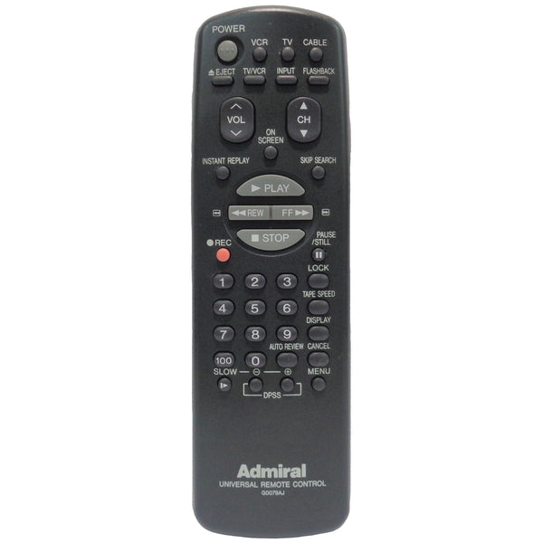 Admiral G0079AJ Pre-Owned Factory Original VCR Remote Control
