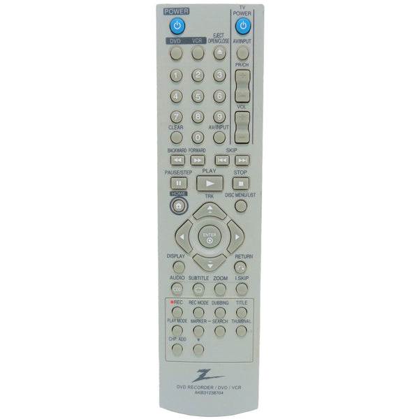 Zenith AKB31238704 Pre-Owned DVD Recorder VCR Combo Remote Control